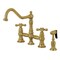 Kingston Brass KS3277AXBS Restoration 8" Bridge Kitchen Faucet W/Sprayer, Brass KS3277AXBS - alternate 1